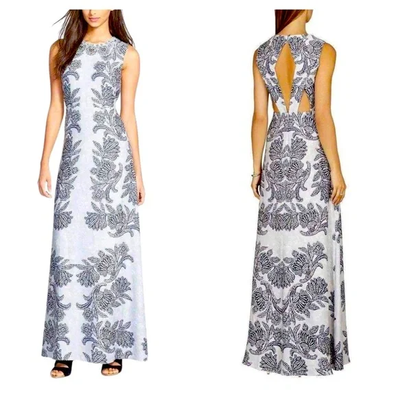 Robe De Soirée BCBG Max Azria Noire Et Argentée Avec Broderies - Taille 4 - Neuve Avec étiquette